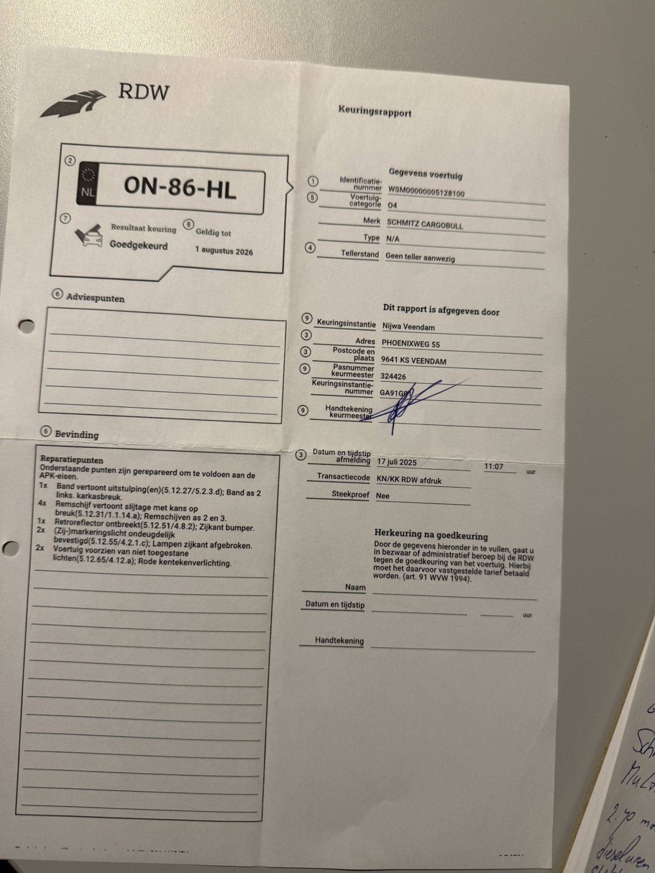 Schmitz cargobull N/a vries/koeler 2014 multitemp