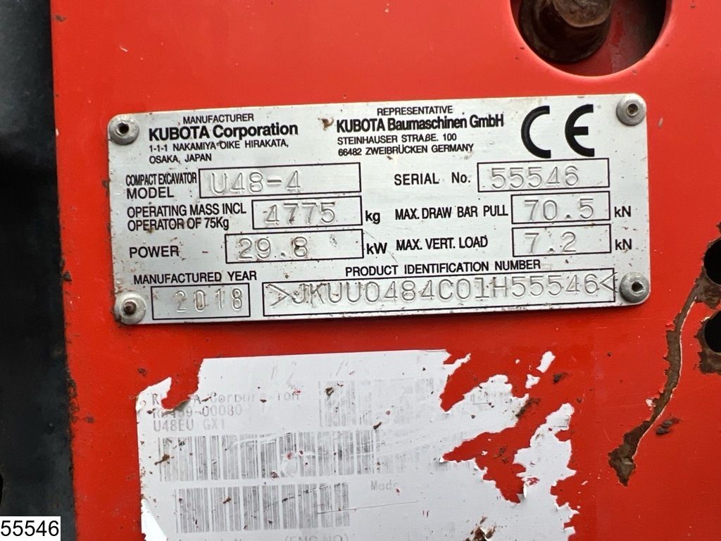 Kubota U 48 29,8KW, 1 bucket, 3681h