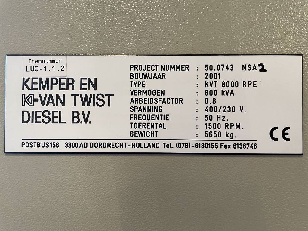 FG Wilson P800 - 880kVA used Genset - DPX-12645