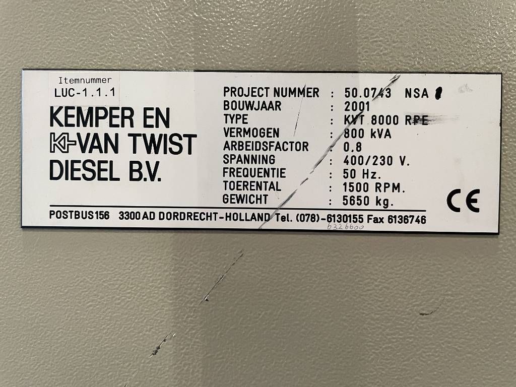 FG Wilson P800 - 880kVA used Genset - DPX-12646