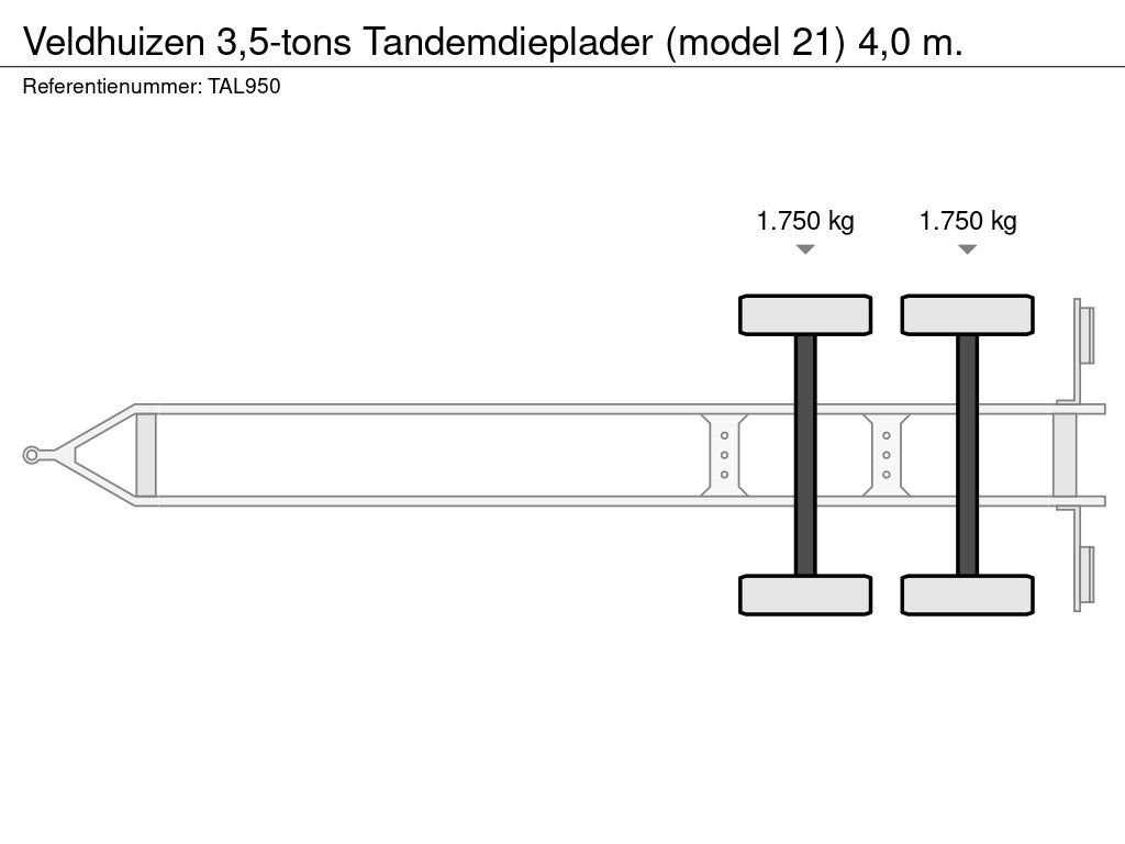 Veldhuizen 3,5-tons Tandemdieplader (model 21) 4,0 m.
