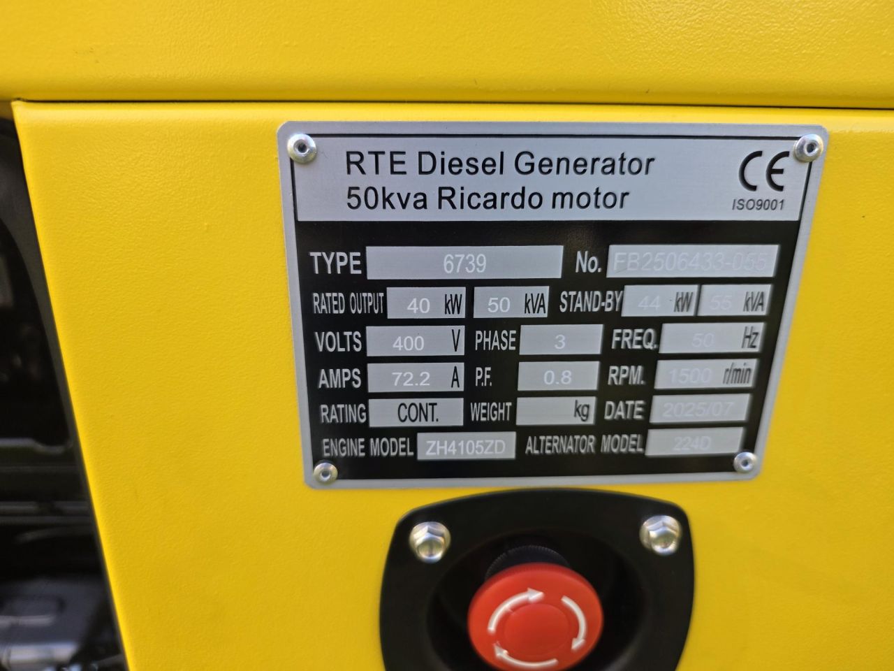 Rte 50 kva agregaat nieuw