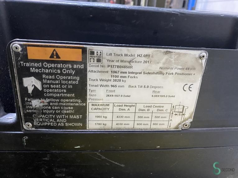 Forklifts LPG Hyster H2.0DT 2017