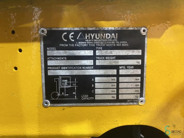 Forklifts LPG Hyundai 25L-7A 2012