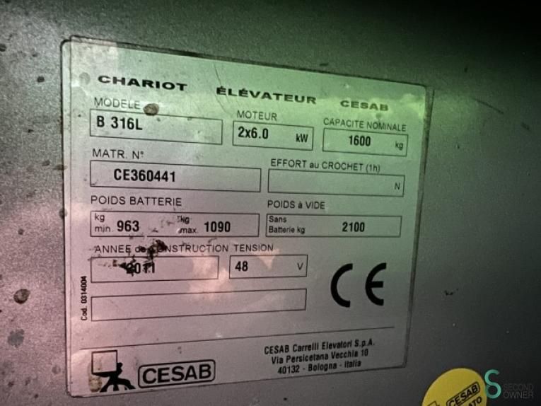 Forklifts Electric Cesab B316 2011