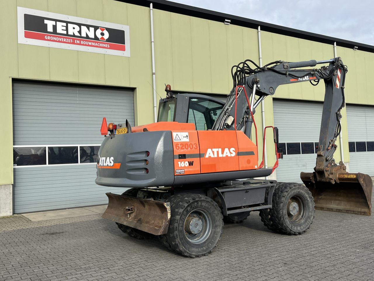 Atlas 160W mobiele graafmachine bouwjaar 2011, ± 9600 uur