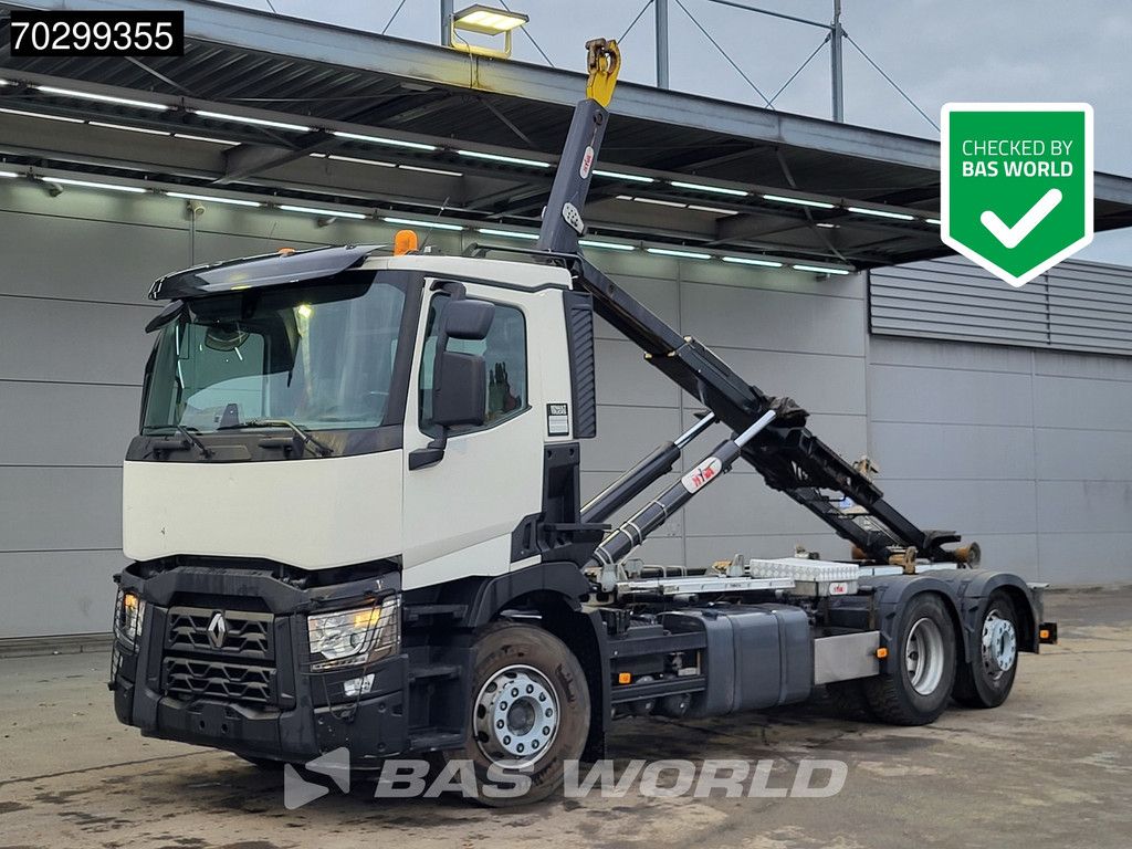 Renault C 460 6X2 20 tons Hyva 20-57-S containersystem Lift+steering Axle Automatic LED