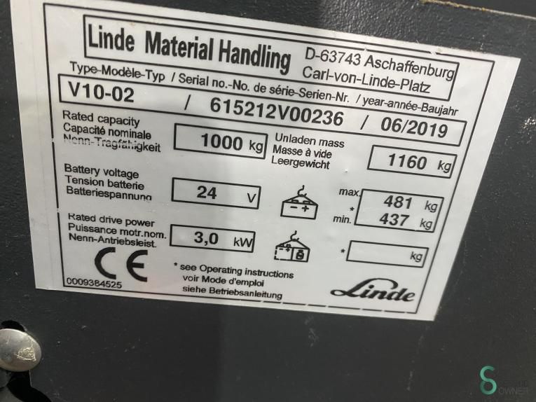 Orderpickers Electric Linde V10-02 2019