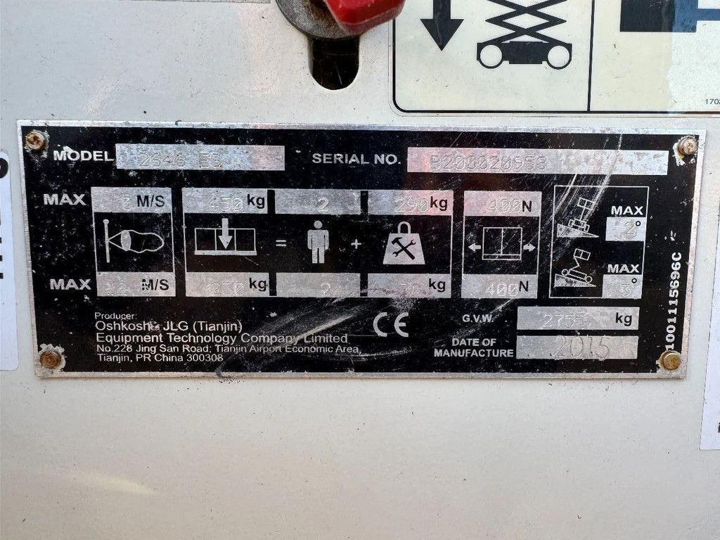 JLG 2646ES Hoogwerker Schaarhoogwerker
