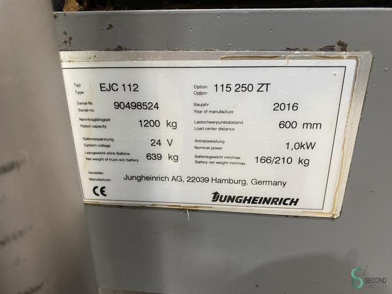 Stapelaars Elektrisch Jungheinrich EJC 112 2016