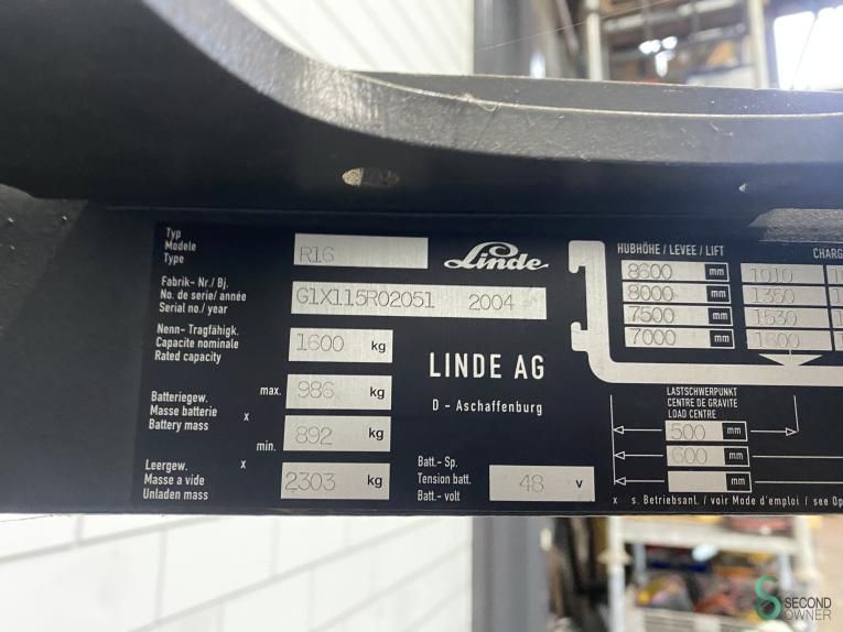 Schubmaststapler Elektrisch Linde R16 2004