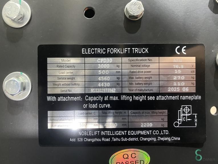 Forklifts Electric Noblelift CPD30-AF1S 2025