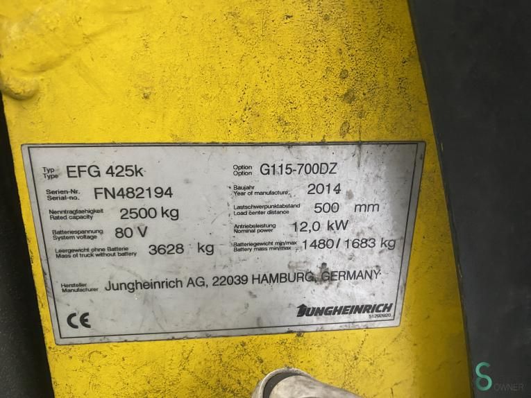 Gabelstapler Elektrisch Jungheinrich EFG 425 2014