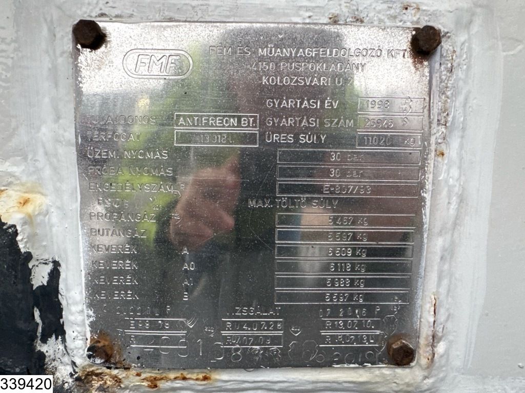 Mercedes 1824 13018 litres, LPG GPL, Gas tank, Leaf suspension