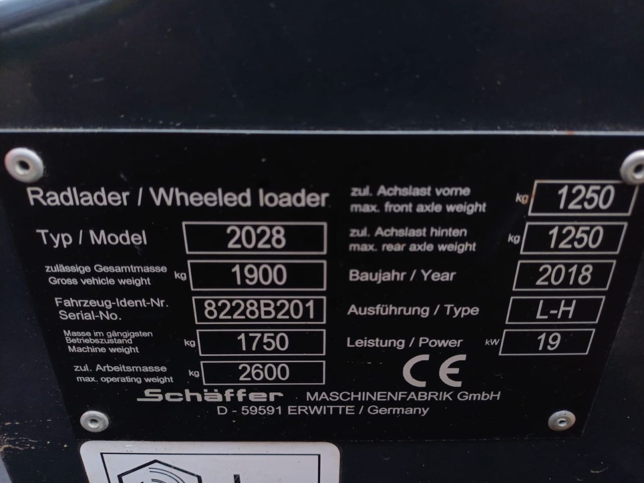 Schäffer 2028 | bj2018 | 1016uur | Bak Puinbak Lepels