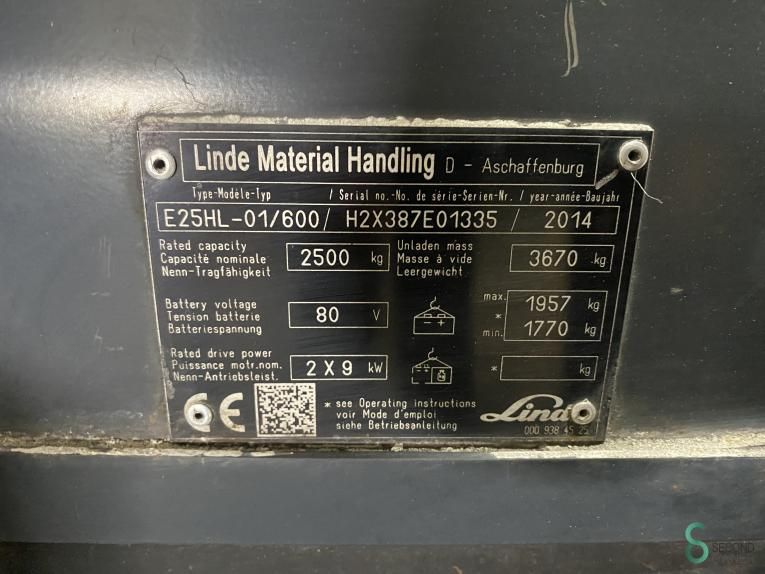 Forklifts Electric Linde E 25/600 HL 2014