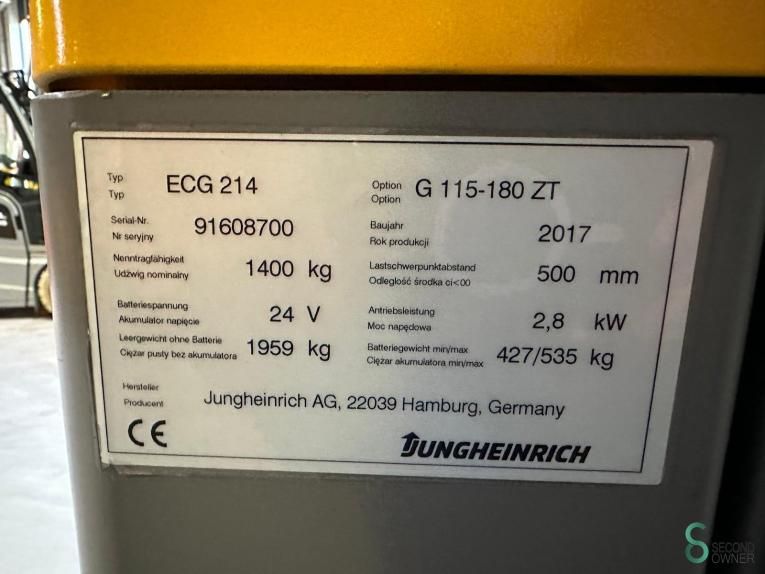 Stackers Electric Jungheinrich ECG214 2017
