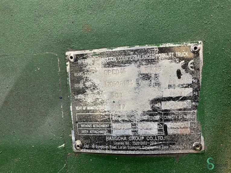 Forklifts Diesel Hangcha CPCD45 2012