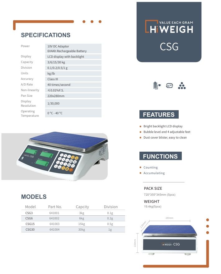 Telweegschaal 6 kg 0,2 gram