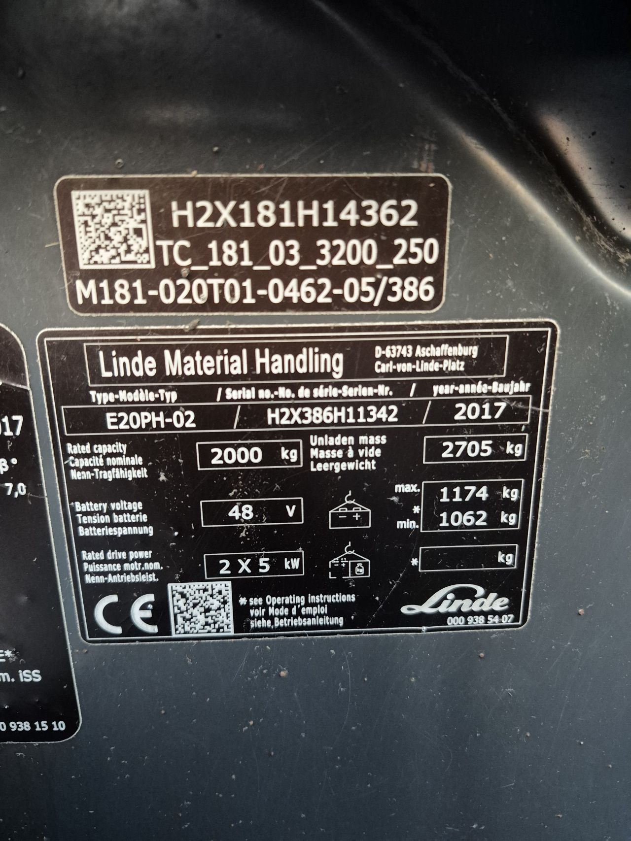 Linde E20PH-02 triplex sideshift 4.620 mm bj 2017