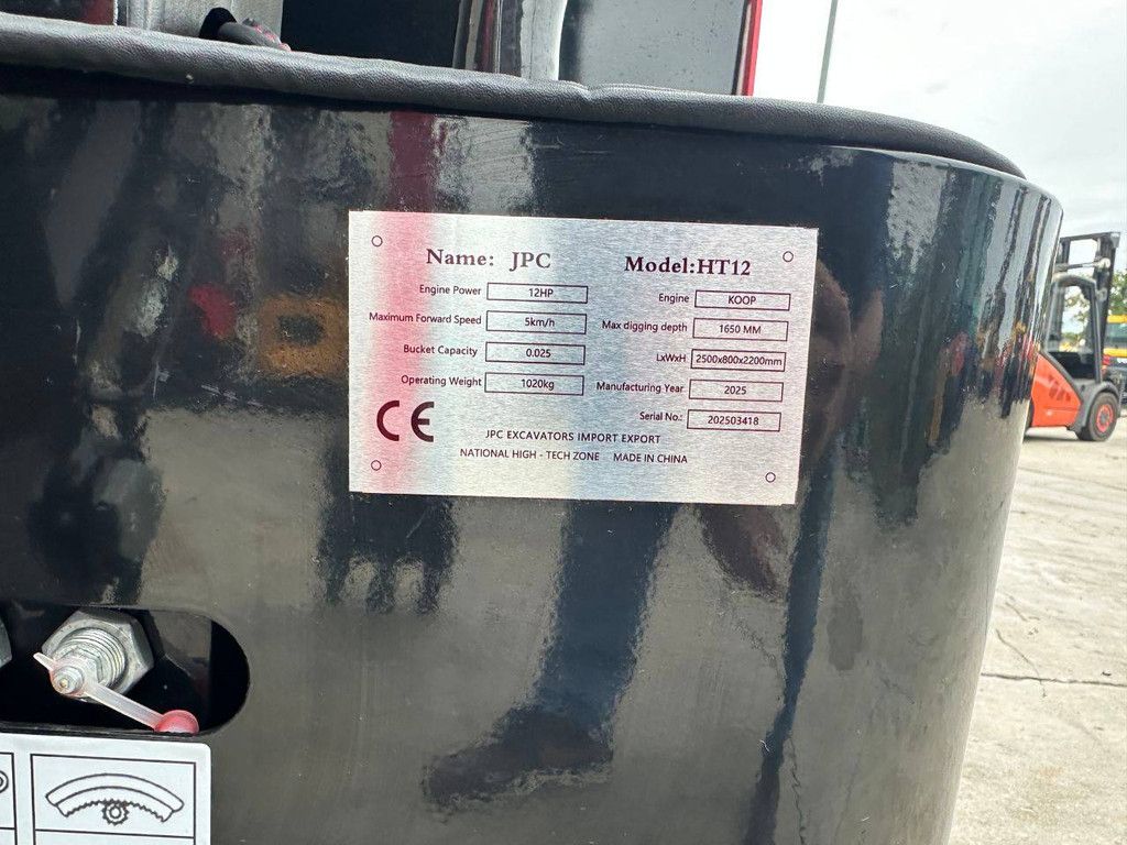 Mini Excavator JPC HT12 Diesel 2025 New
