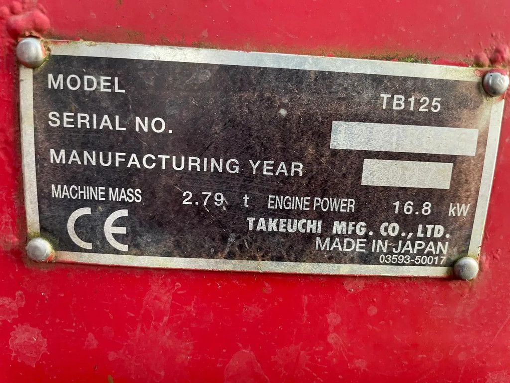 Takeuchi TB125 Graafmachine Minigraver