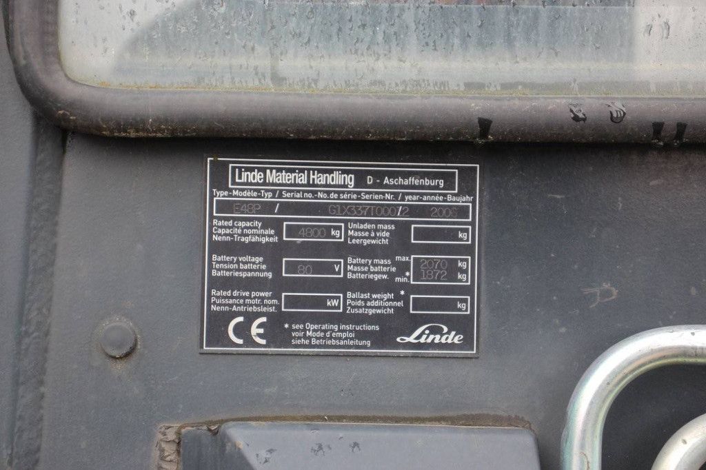 Forklift Linde E48P Electric 4800kg 5.45m 2006