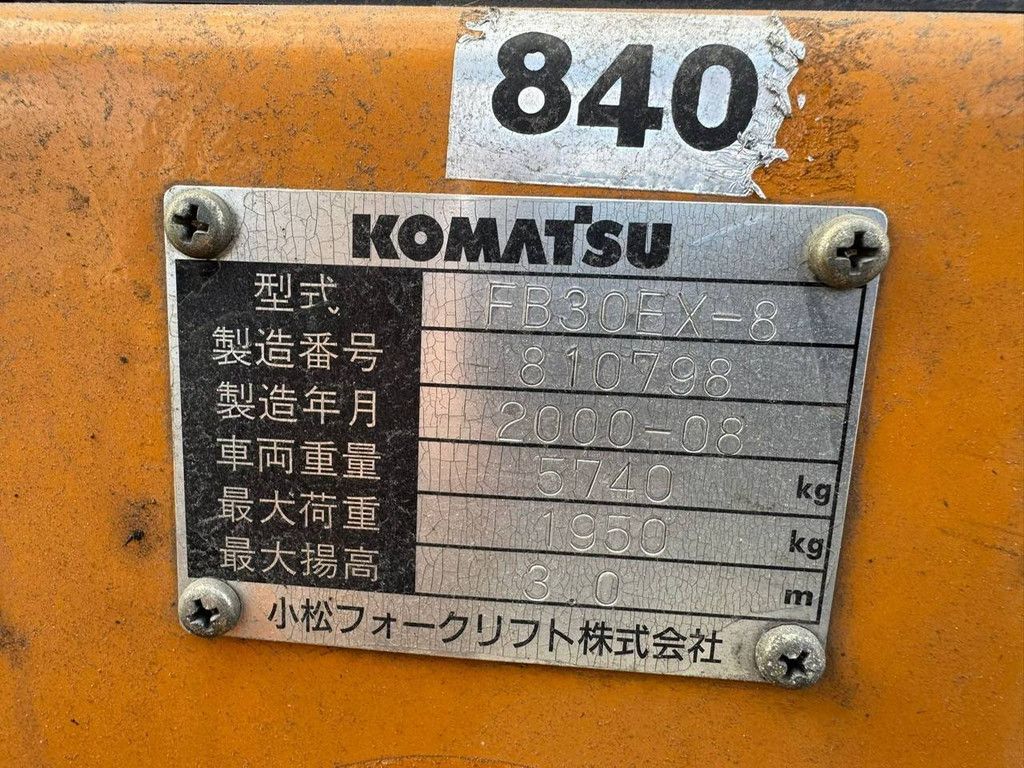 Komatsu FB30EX-8 Elektro-Gabelstapler 1950 kg 3,0 m 2000
