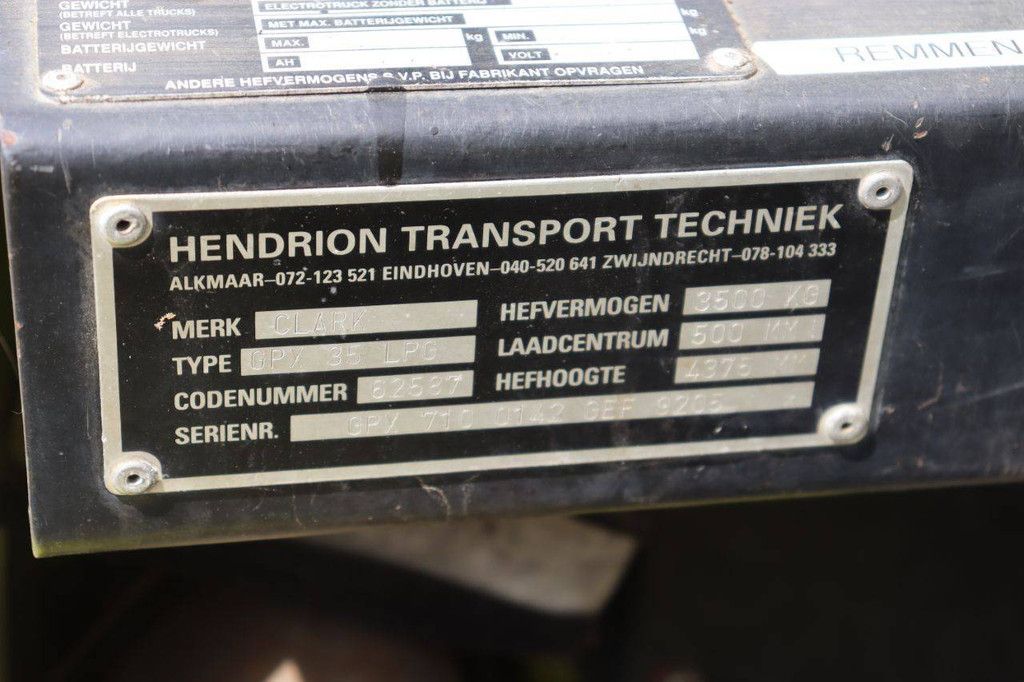 Forklift Clark GPX 35 LPG LPG 3500kg 4.38m