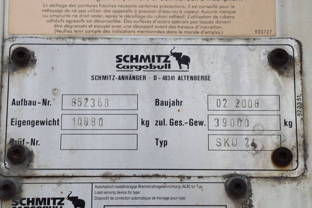 Reefer Oplegger Schmitz Cargobull SKO 24 2008