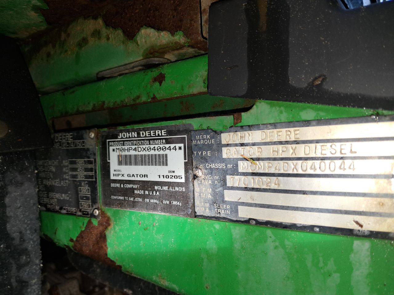 John Deere HPX / Gator / 4X4 / Diesel / Kiepbak