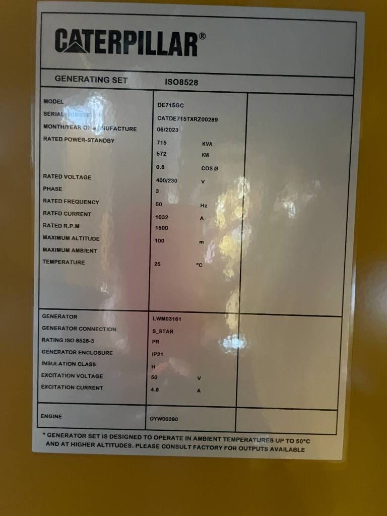 CAT DE715GC - 715 kVA Stand-by Generator - DPX-18224