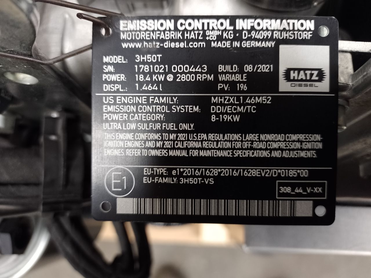 Hatz motor, Hatz 3H50T OPU, powerpack, motorblok, Ongebruikt