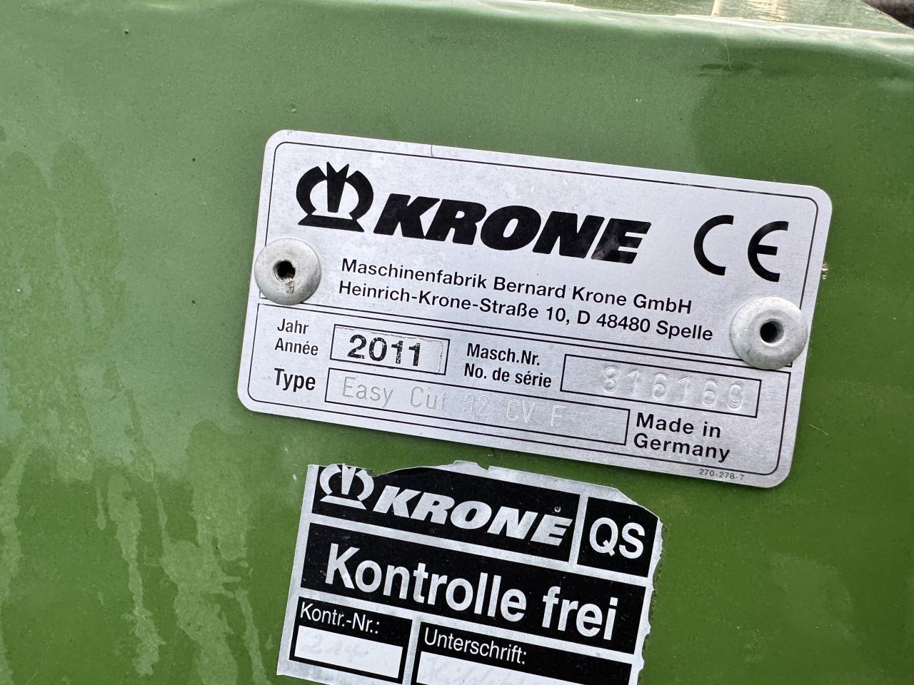Krone Easycut 32 CV Float frontmaaier met kneuzer