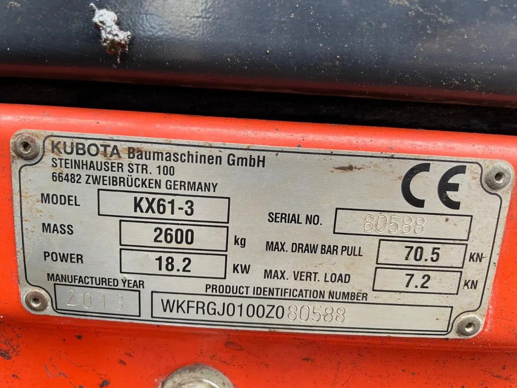 Kubota KX61-3 Graafmachine