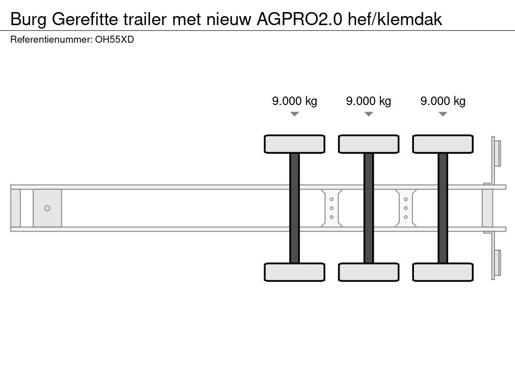 Burg Gerefitte trailer met nieuw AGPRO2.0 hef/klemdak