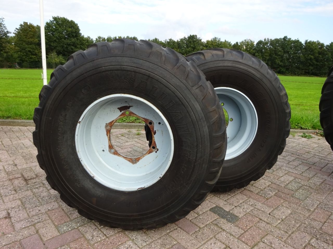 Set gazonbanden op velgen 560/60R22 en 710/55R34 MF/Landini