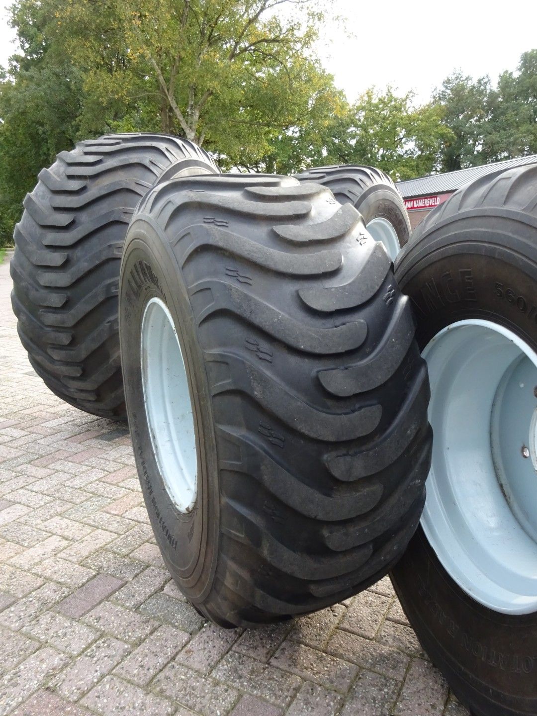 Set gazonbanden op velgen 560/60R22 en 710/55R34 MF/Landini