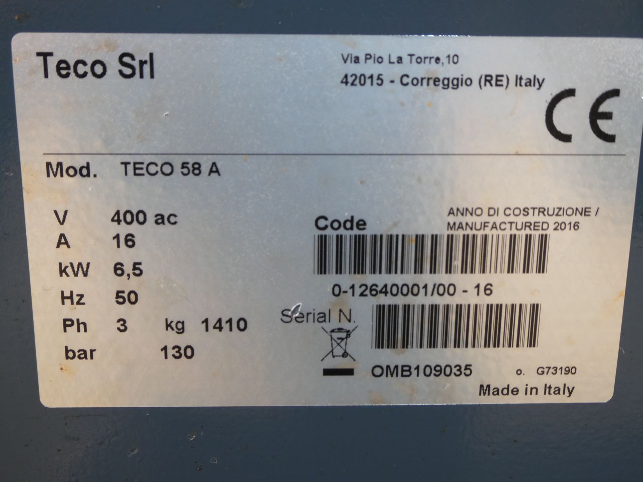 Teco 58A Sice S560 Maic M60 banden de en montage machine