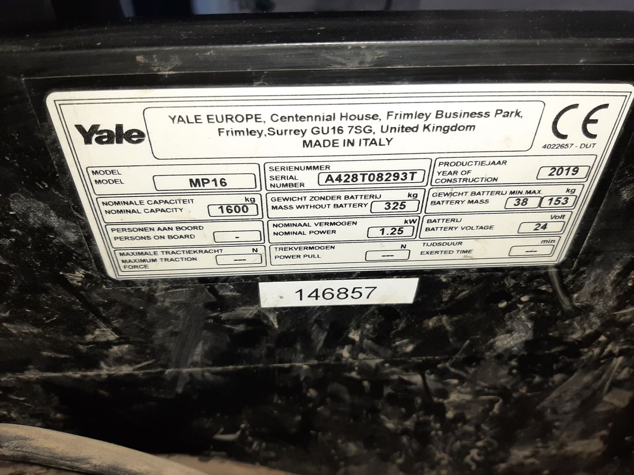 Elektrische palletwagen Yale MP16 1600 kg bj 2019