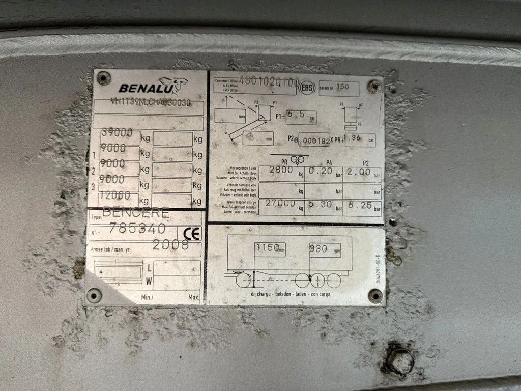 Benalu 60m3 Optiliner Vol alu SELF SUPPORT 6.460KG Good tyres!