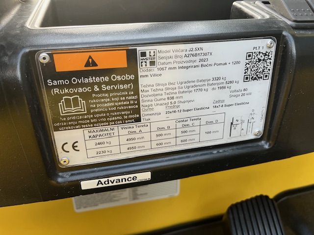 Nieuwe Hyster J2.5 XN heftruck 2500 kg Triplo Sideshift Nieuw !!