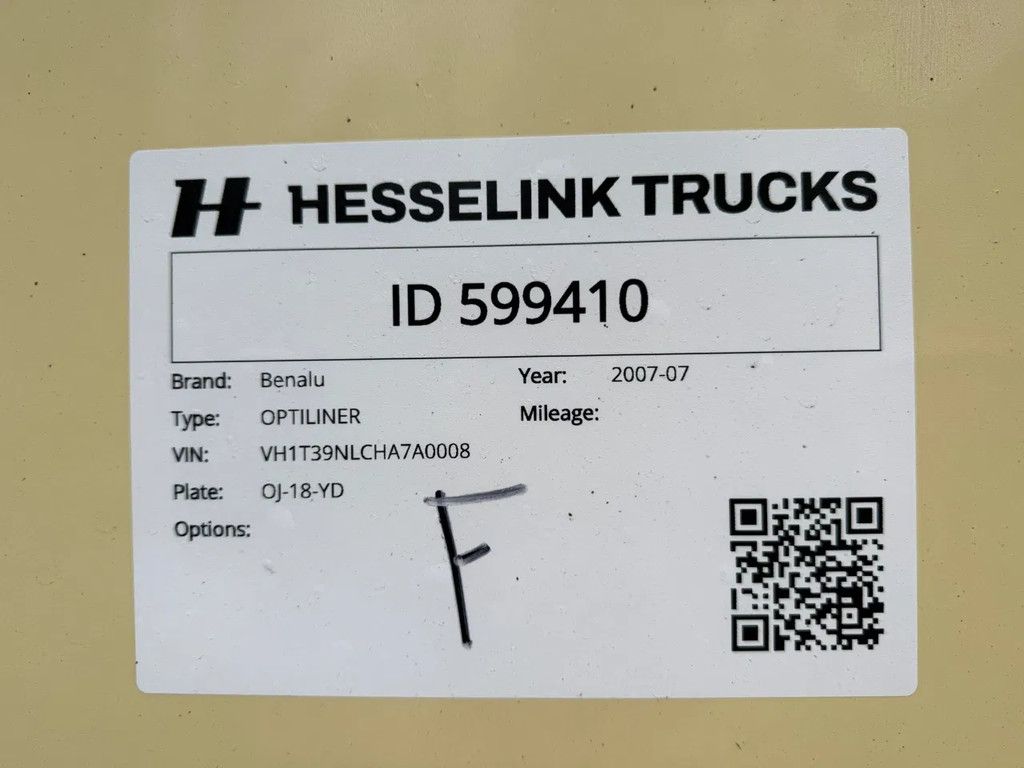 Benalu 60m3 Optiliner Vol alu SELF SUPPORT 6320KG