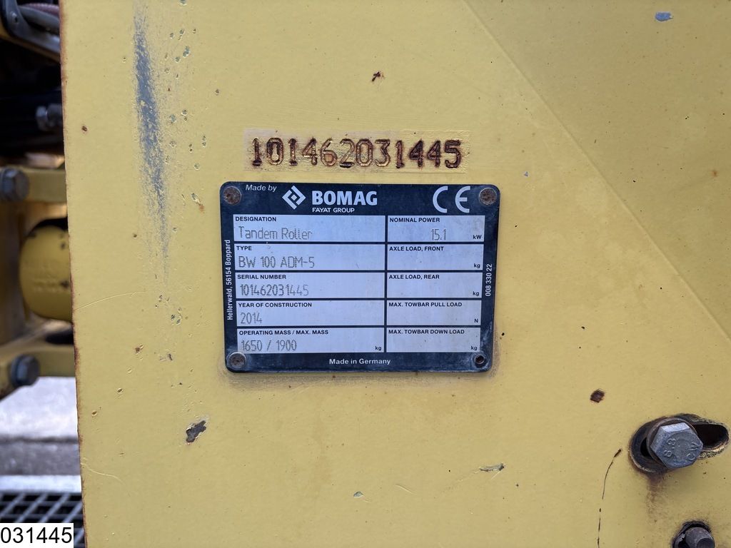Bomag BW 100ADM-5 15,1KW, 1613h