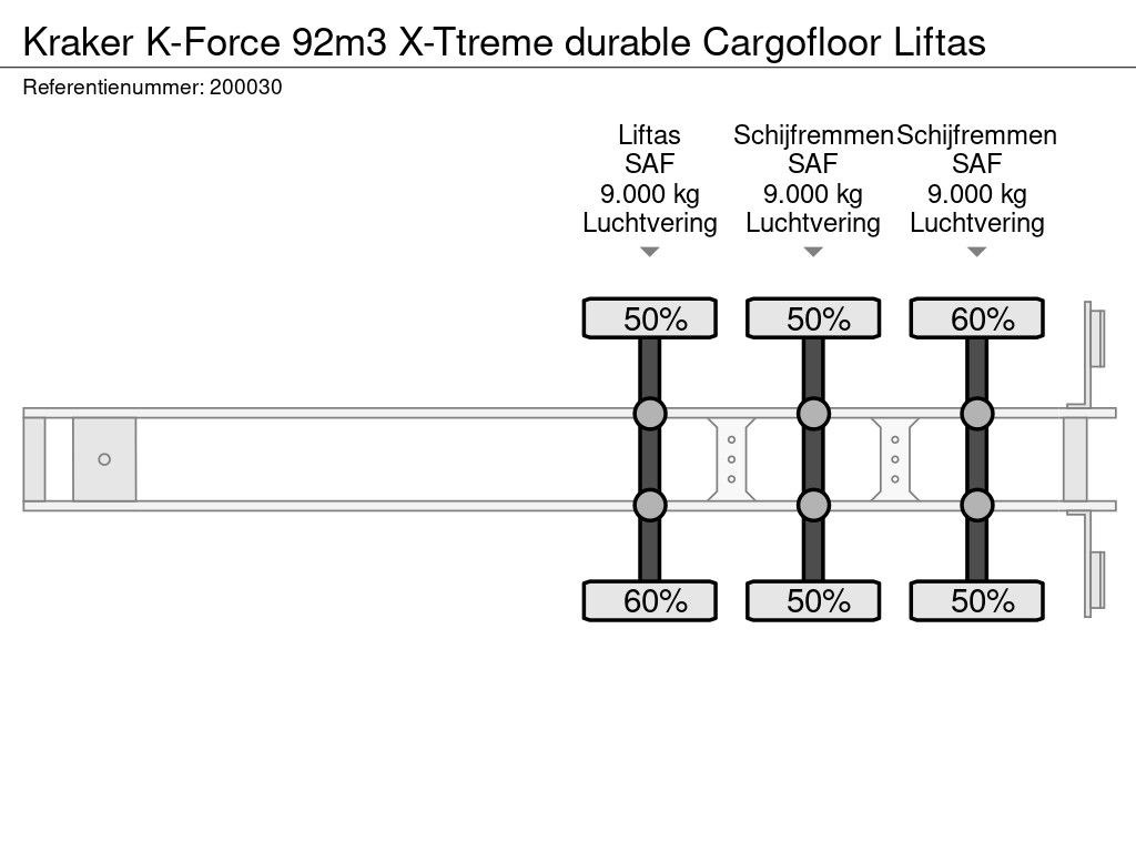 Kraker K-Force 92m3 X-Ttreme durable Cargofloor Liftas