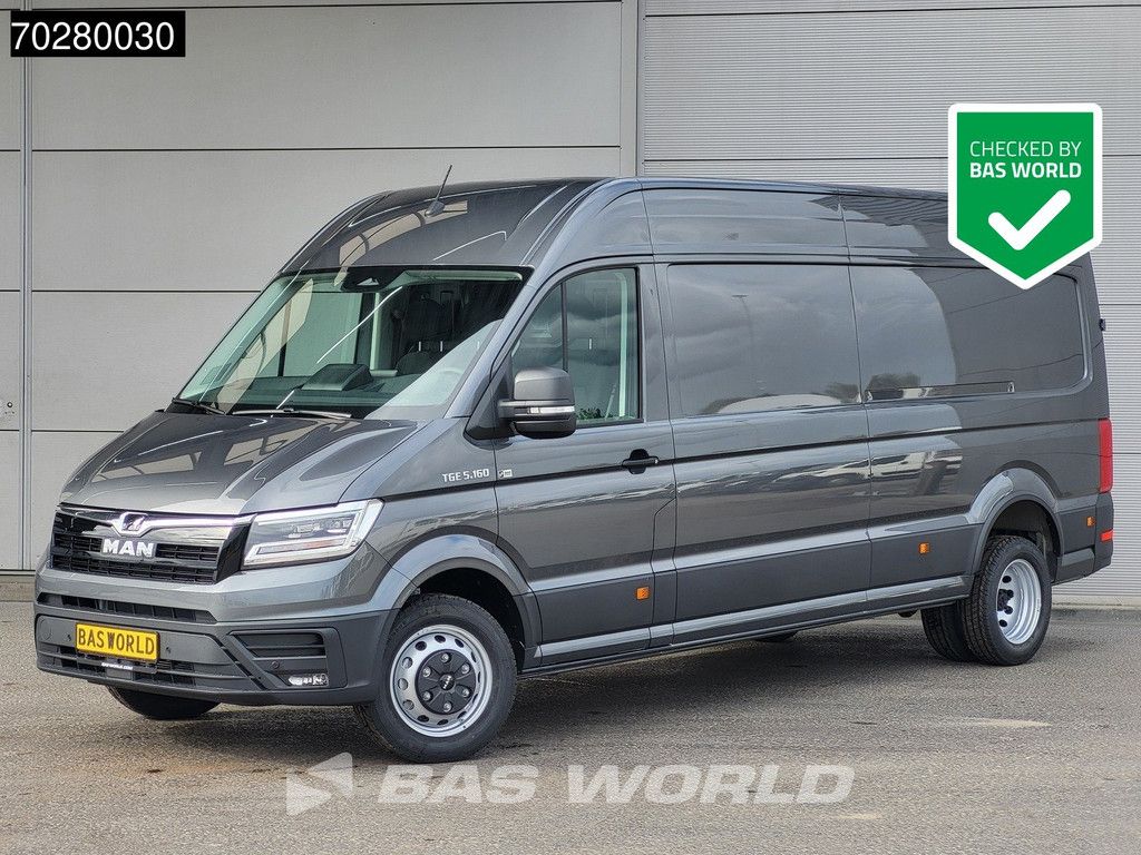 MAN TGE 5.160 Uniek! Dubbellucht Automaat 2025-model L4H3 ACC LED Navi Airco Camera Parkeersensoren CarPlay Euro6 L3H2 15m3 Klima