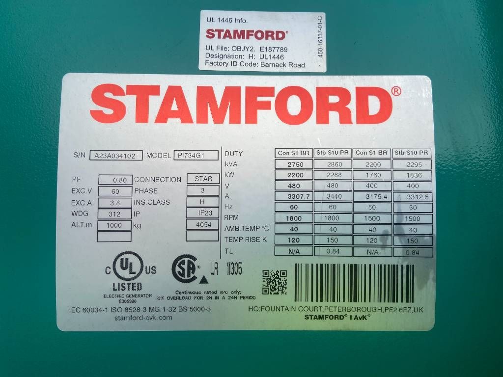 Cummins C2250D5 - 2.250 kVA Genset - QSK60 - DPX-18536-A