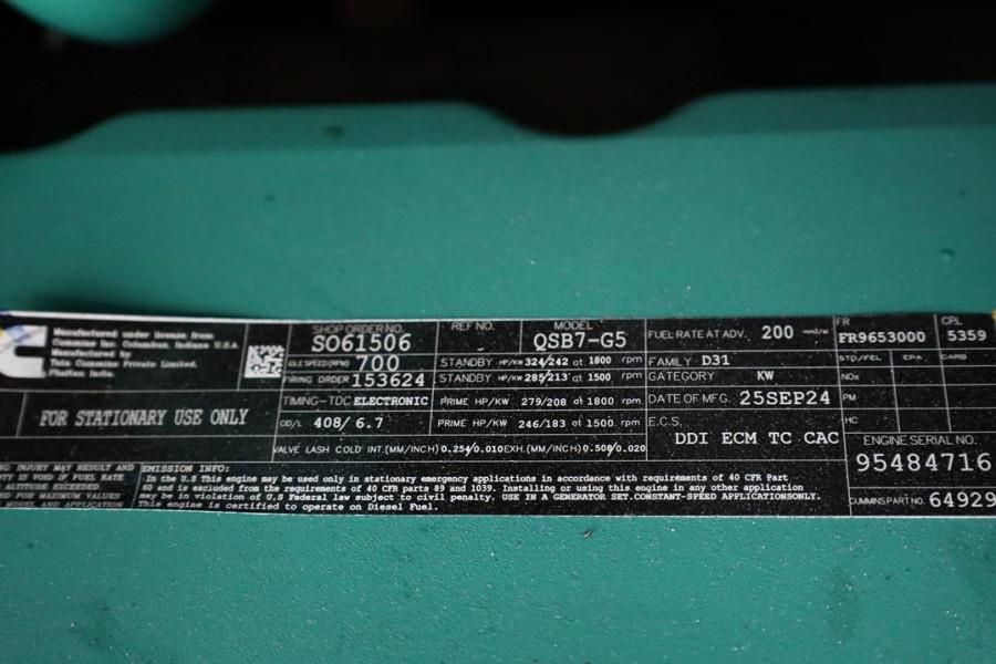 Cummins C220D5EQ Declaration of Conformity, Diesel, 220kVA