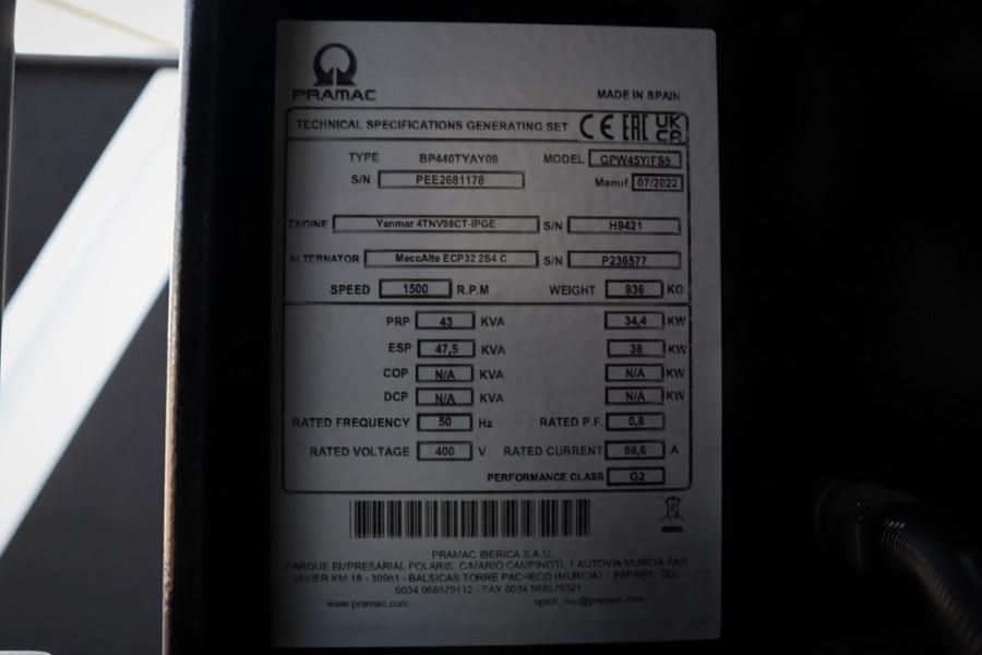 Pramac GPW45Y/FS5 Valid inspection, *Guarantee! Diesel, 4