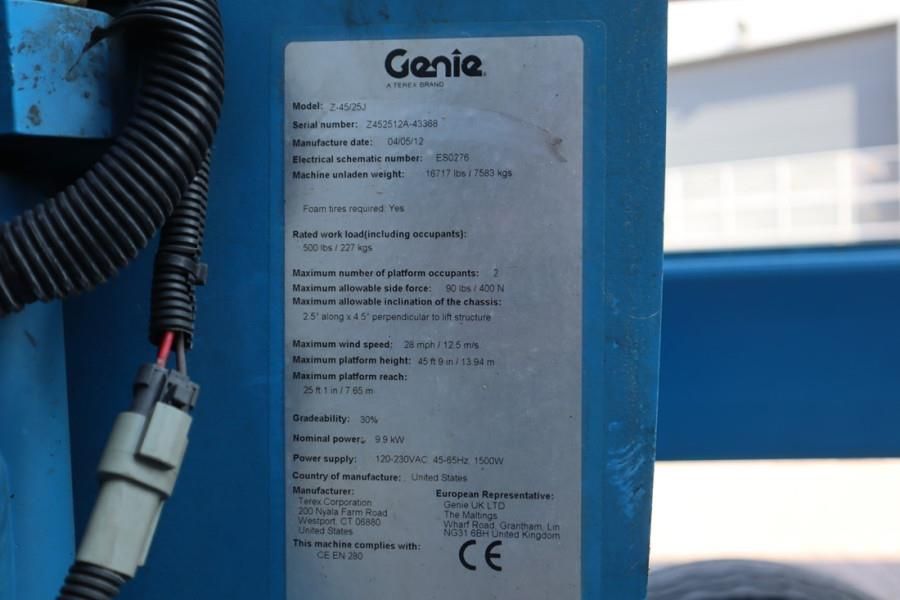 Genie Z45/25J As-Is, Bi-Energy Diesel / Battery, 4x2 Dri